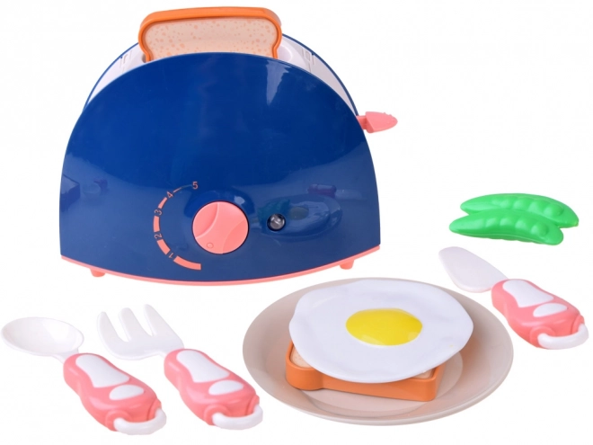 Ensemble cuisine enfant avec mixeur et grille-pain