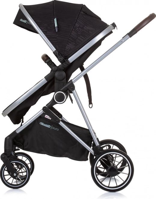CHIPOLINO Poussette combinée Aura 2en1 Obsidian, Argent