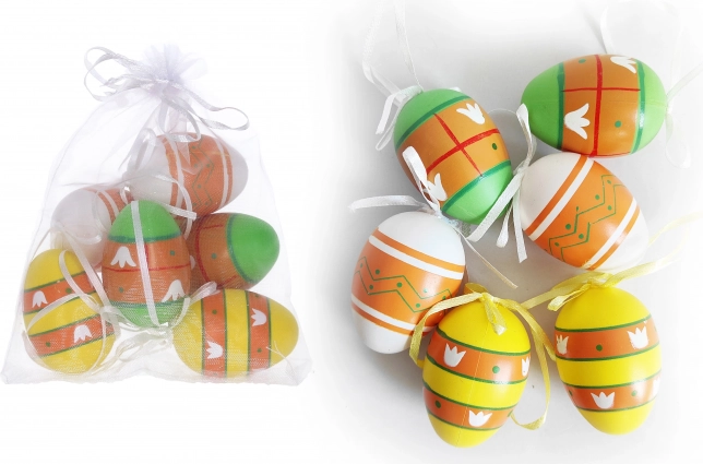 Œufs décoratifs en plastique peints 6 cm