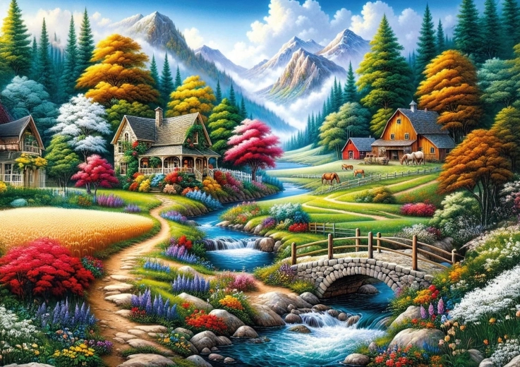 Puzzle Champs colorés 260 pièces