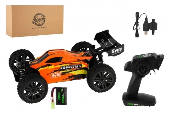 Avtomobil RC Buggy Bonzai Jubatus tout-terrain 30cm plastique 2,4GHz à piles + 2x ensemble supplémentaire dans une boîte 40x14x21 – Orange