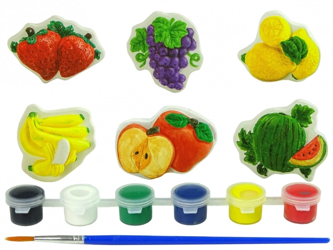 Ensemble de moulages en plâtre pour peinture Couleurs de fruits Raisins Bananes Fraises