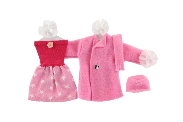 Robes/Vêtements - robes, manteau et bonnet pour poupées assortiment sur carte 22x21cm