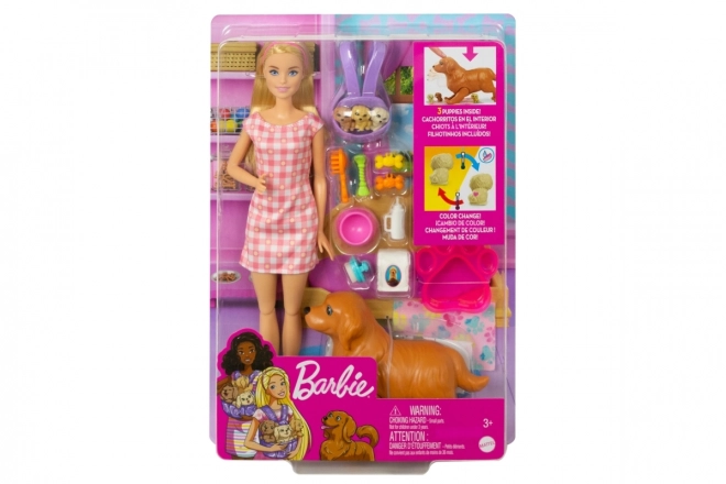Mattel poupée Barbie et chiots nouveau-nés
