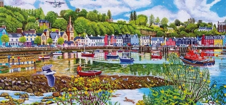 Puzzle panoramique Marée basse et marée haute à TOBERMORY 636 pièces GIBSONS