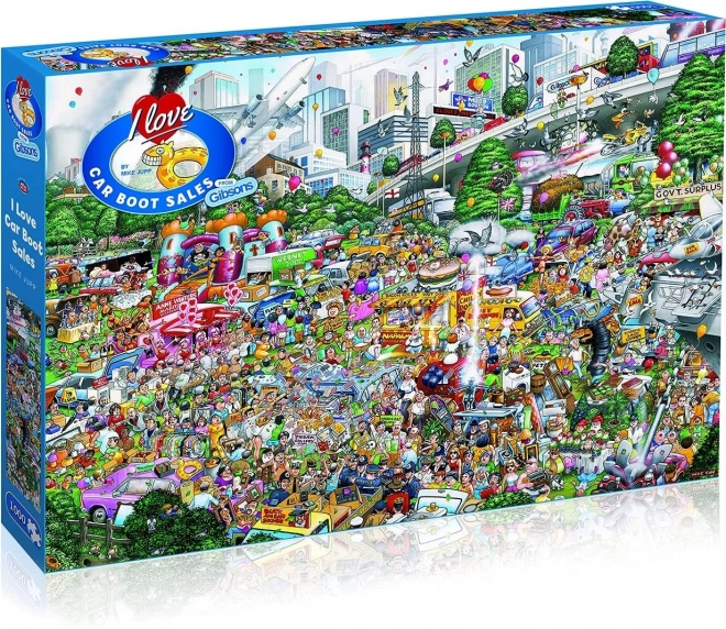Puzzle J'adore la vente de coffre de voiture 1000 pièces de Gibsons