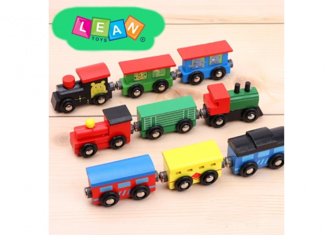 Ensemble de locomotives en bois avec aimant 12 pièces