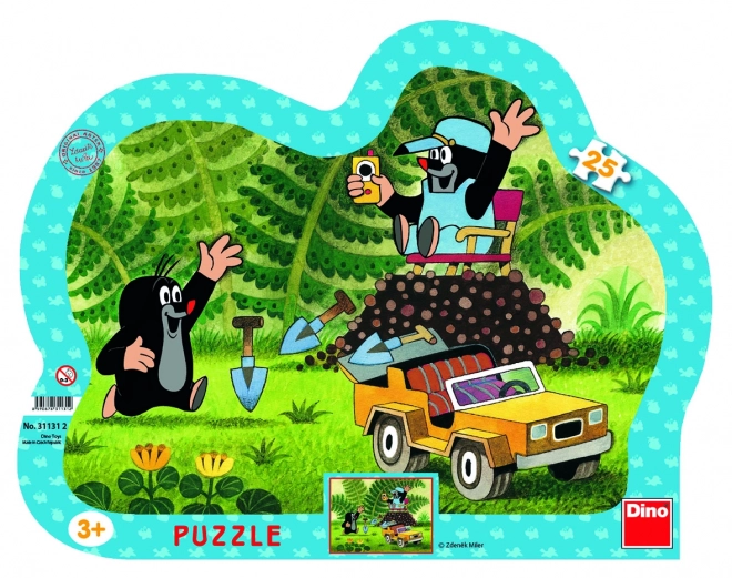 Puzzle Dino Krtek avec voiture jaune