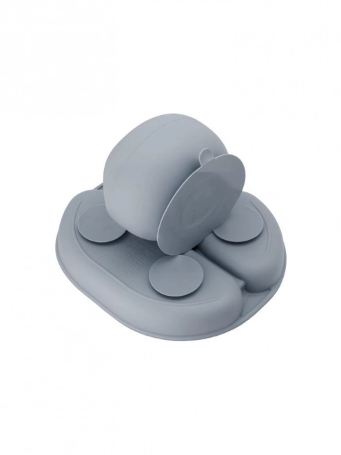 Set de vaisselle en silicone pour enfants MoMi AMI gris