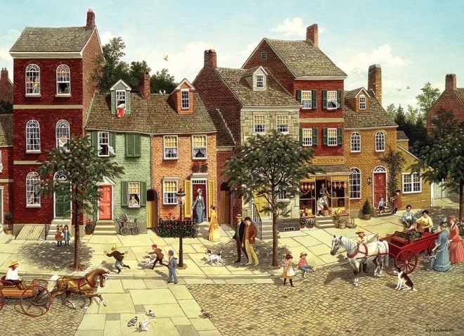 Puzzle COBBLE HILL Virage sur la Place 1000 pièces