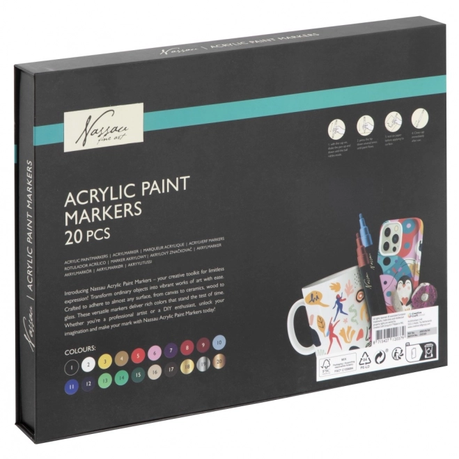 Ensemble de marqueurs acryliques 20 pcs