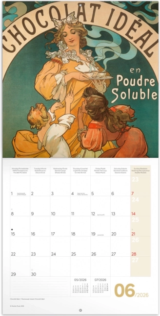 Calendrier de notes Alfons Mucha 2026