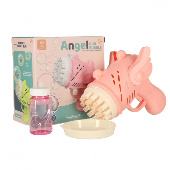 Pistolet à bulles rose avec ailes