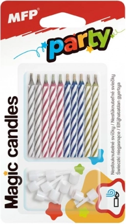 bougies magiques pour gâteau 6 cm, 10 pcs