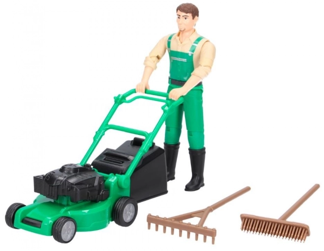 Bruder BWORLD Jardinier avec Tondeuse et Accessoires