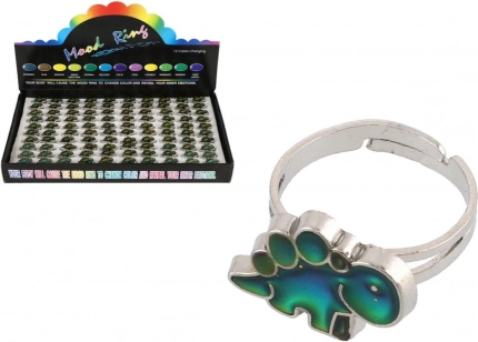 Bague réglable avec dinosaure changeant de couleur selon la température – métal, 100 pcs en boîte