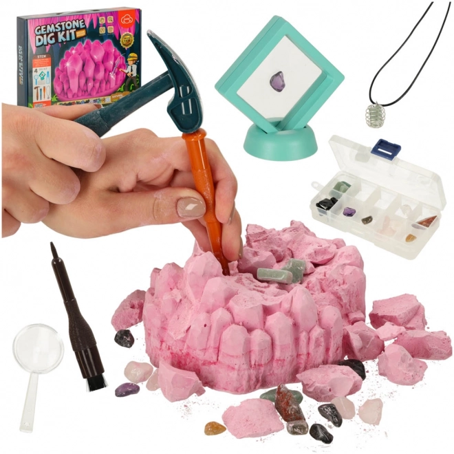 Ensemble scientifique du petit archéologue avec minéraux 9 pcs