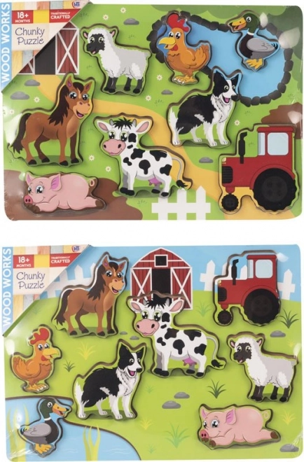 Puzzle en bois Ferme 1 pièce (mixte)