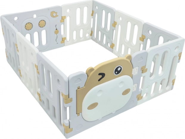 Parc modulable pour enfants Hippopotame marron