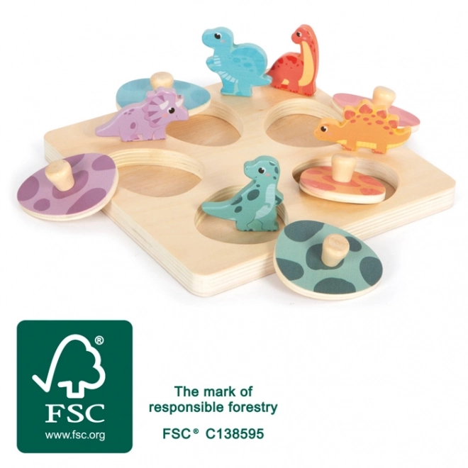 Puzzle mémoire en bois dinosaures