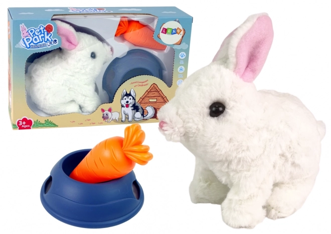 Lapin Interactif Bunny Rabbit Bol de Carotte Blanc Mascotte