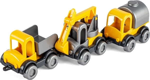 Auto construction Kid Cars 3 pcs plastique 10 cm dans une boîte 30x8x10 cm 12m+ Wader