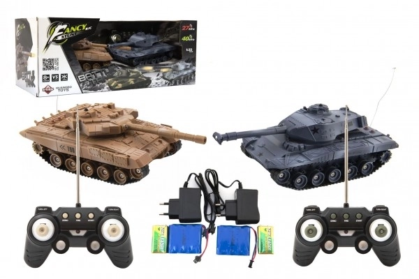 Bataille de chars RC avec ensemble rechargeable avec son et lumière 27MHz/40MHz