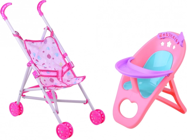 Poussette pliante avec sangles de sécurité