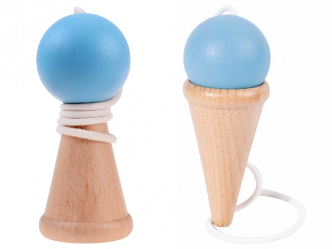 Jeu d'adresse en bois attrape-boules