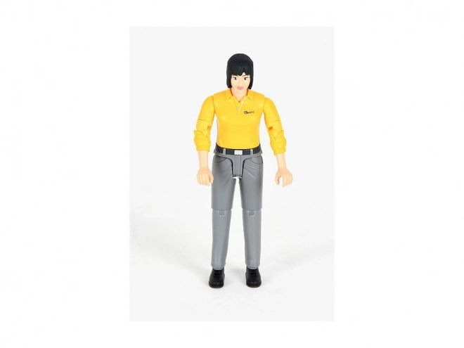 Bruder BWORLD Figurine femme t-shirt jaune, pantalon gris