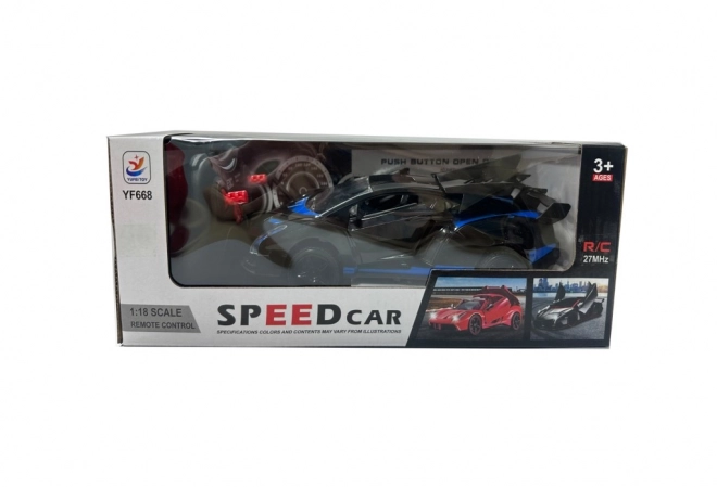 Voiture RC sportive rouge-noire à l'échelle 1:18