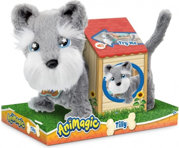 Chien en peluche interactif ANI MAGIC Tilly, terrier avec laisse