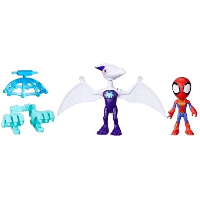 Spider-man spidey et ses amis incroyables figurine avec dinosaure et accessoires