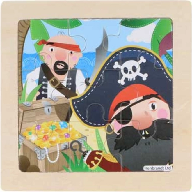 Puzzle en bois pirates 9 pièces