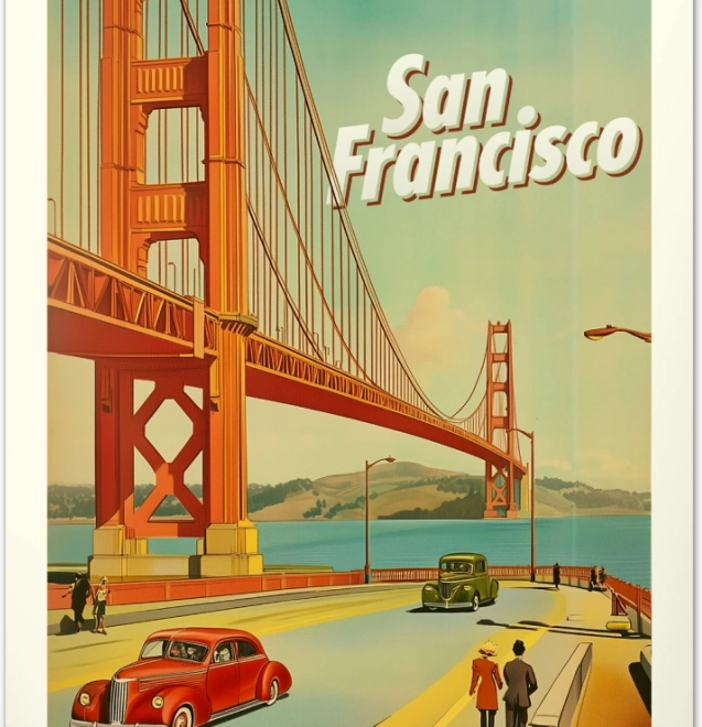 Calendrier mural Vintage affiches – villes dans le monde 2026