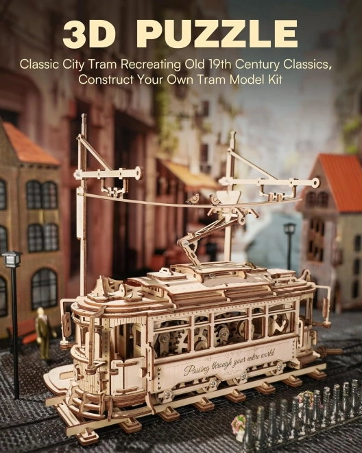 Puzzle mécanique en bois 3D RoboTime Tramway