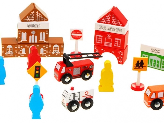 Blocs en bois Ville Station de pompiers