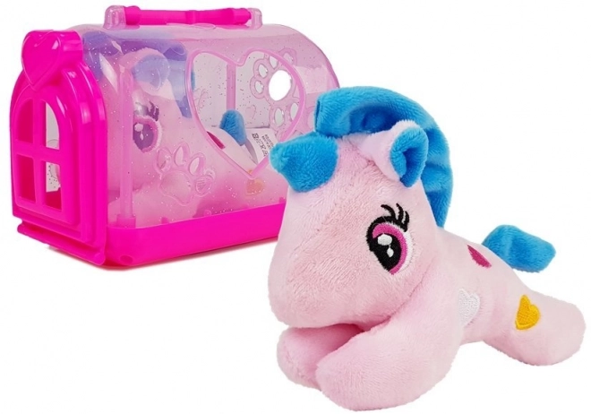 Petit licorne avec sac de transport - Jouet en peluche
