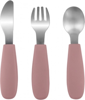 Couverts pour enfants en silicone, Old Pink