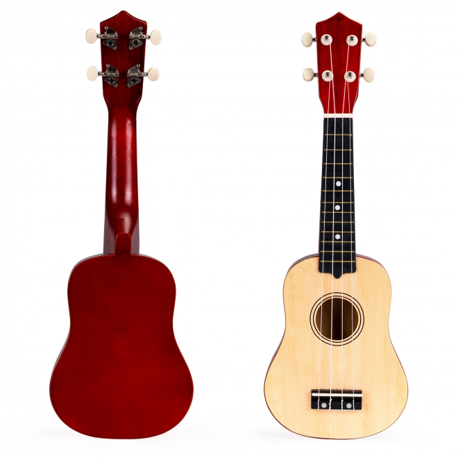 Ukulélé en bois pour enfants avec 4 cordes en nylon, marron ECOTOYS