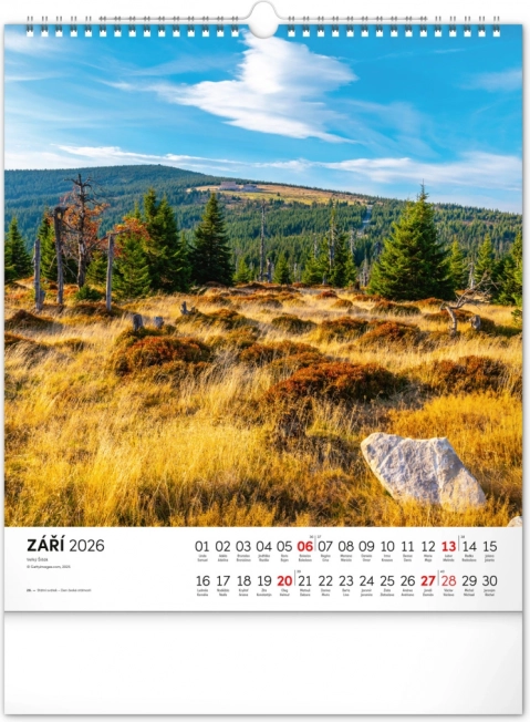Calendrier mural Krkonoše 2026