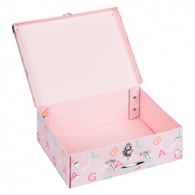 BAAGL Valise pliante scolaire Logo - rose avec garniture en métal