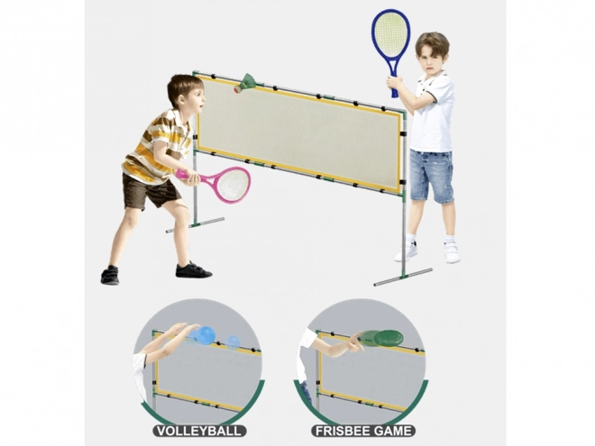 Ensemble sportif 3 en 1 : Filet de volley-ball, set de badminton, disque volant