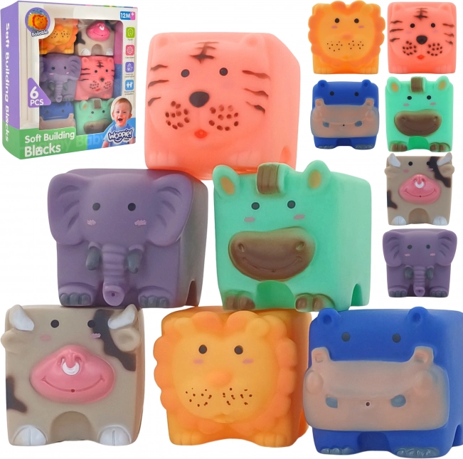 Woopie Blocs sensoriels pour la perception et la motricité - Animaux, 6 pcs