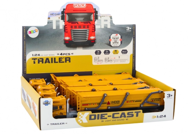 Modèle de Camion de Construction 1:24 avec Lumières et Sons - Jaune