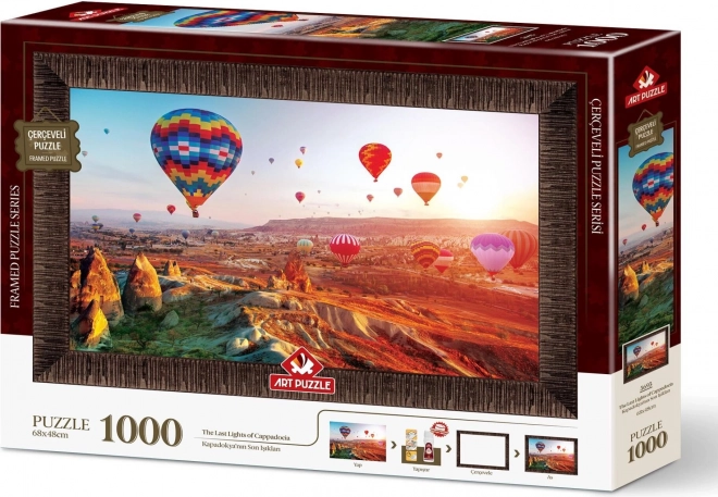 ART PUZZLE Puzzle avec cadre et colle 3-en-1 1000 pièces – Montgolfières au-dessus de la Cappadoce