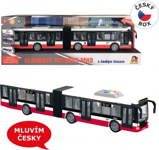 Autobus à inertie 44 cm, parle tchèque et annonce les arrêts