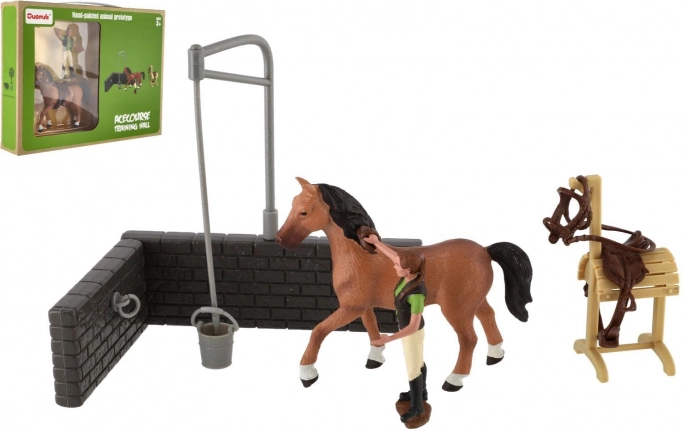 Coffret ferme – cheval avec accessoires, jouet en plastique