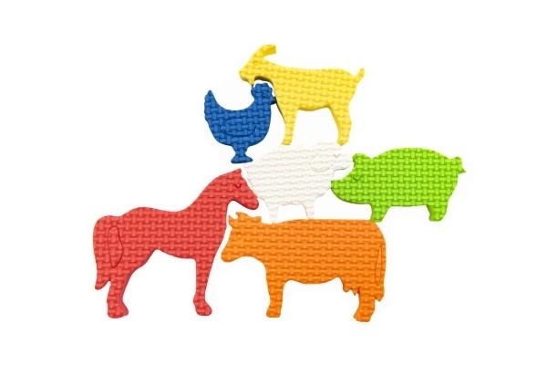 Animaux en mousse Notre ferme 6 pcs