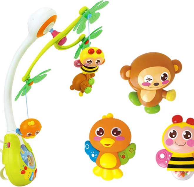 Suspensions animales colorées et hochets